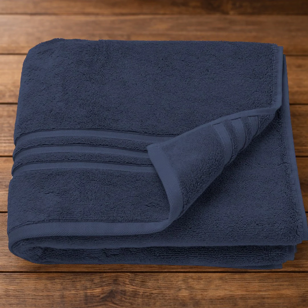 Organic Cotton Luxury Monogram Bath Towel – Navy Blue (BT02) - Image 4