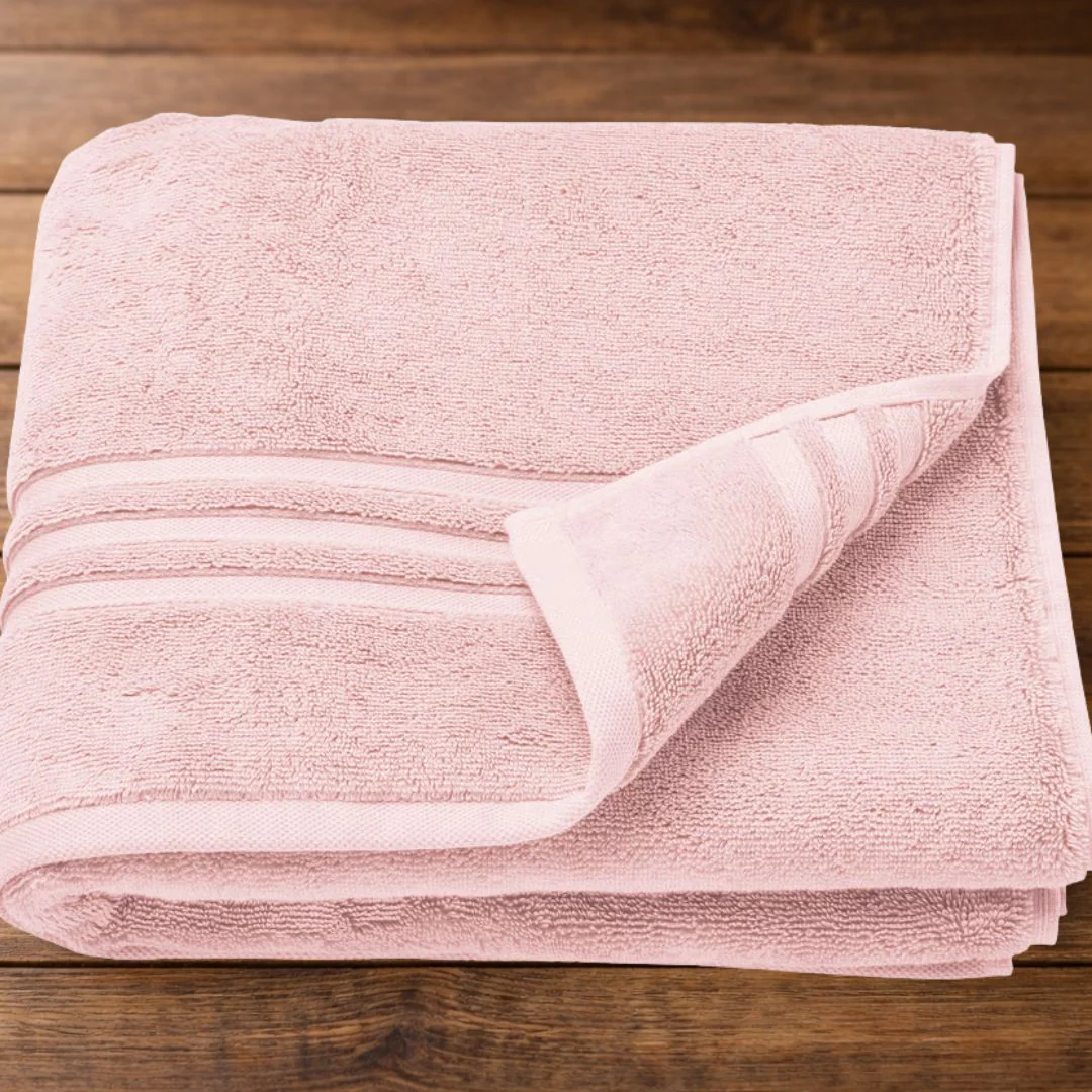 Organic Cotton Luxury Monogram Bath Towel – Blush Pink - Image 3