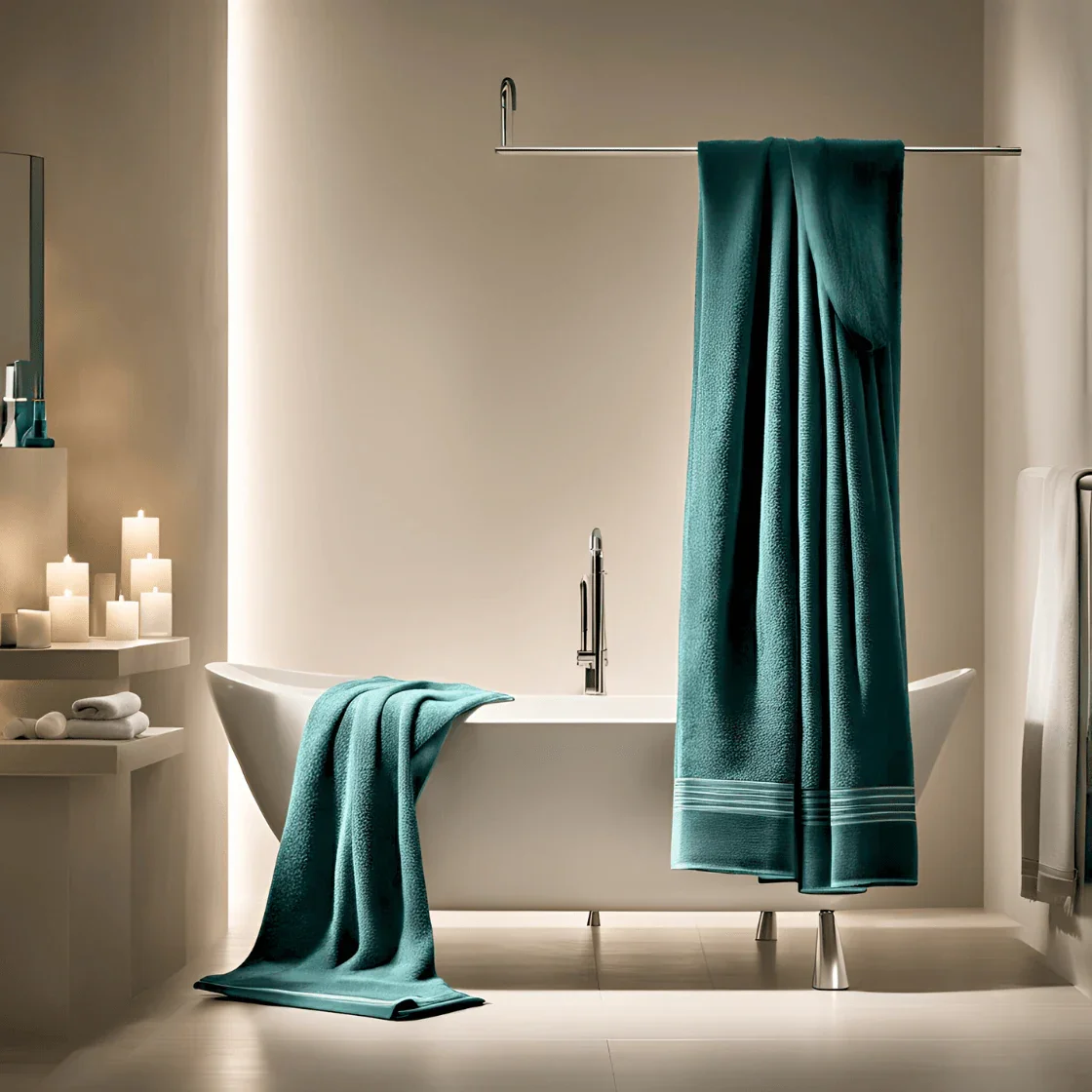 BTØ4 - LUXURY BATH TOWEL WITH MONOGRAM IN SEA GREEN - Image 3