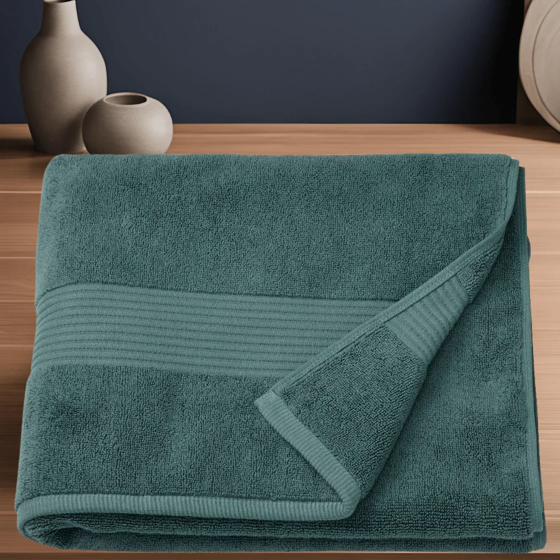 BTØ4 - LUXURY BATH TOWEL WITH MONOGRAM IN SEA GREEN - Image 4