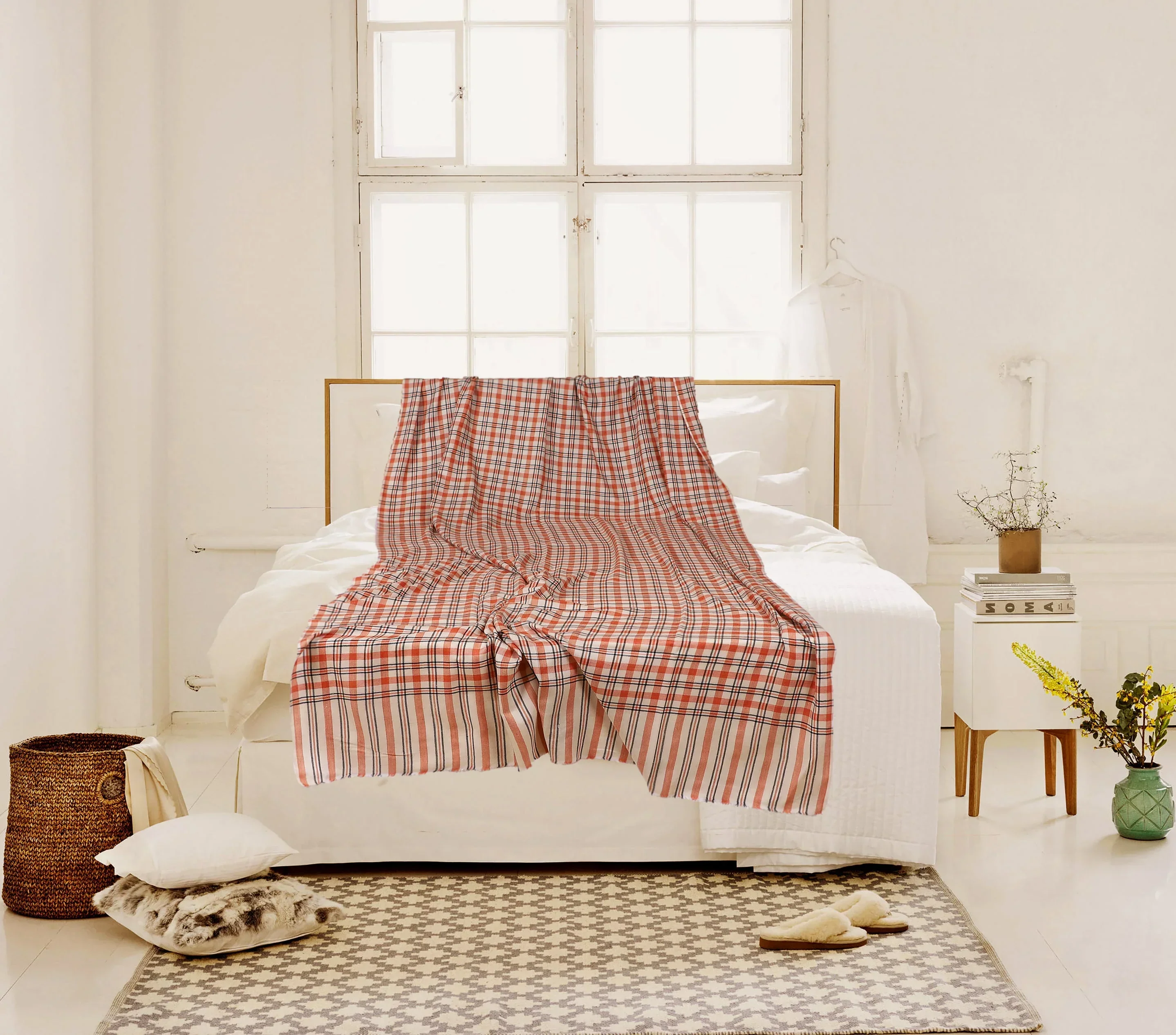 EDIT Ø1 - 100% Cashmere Checkered Bed Throw - Image 4