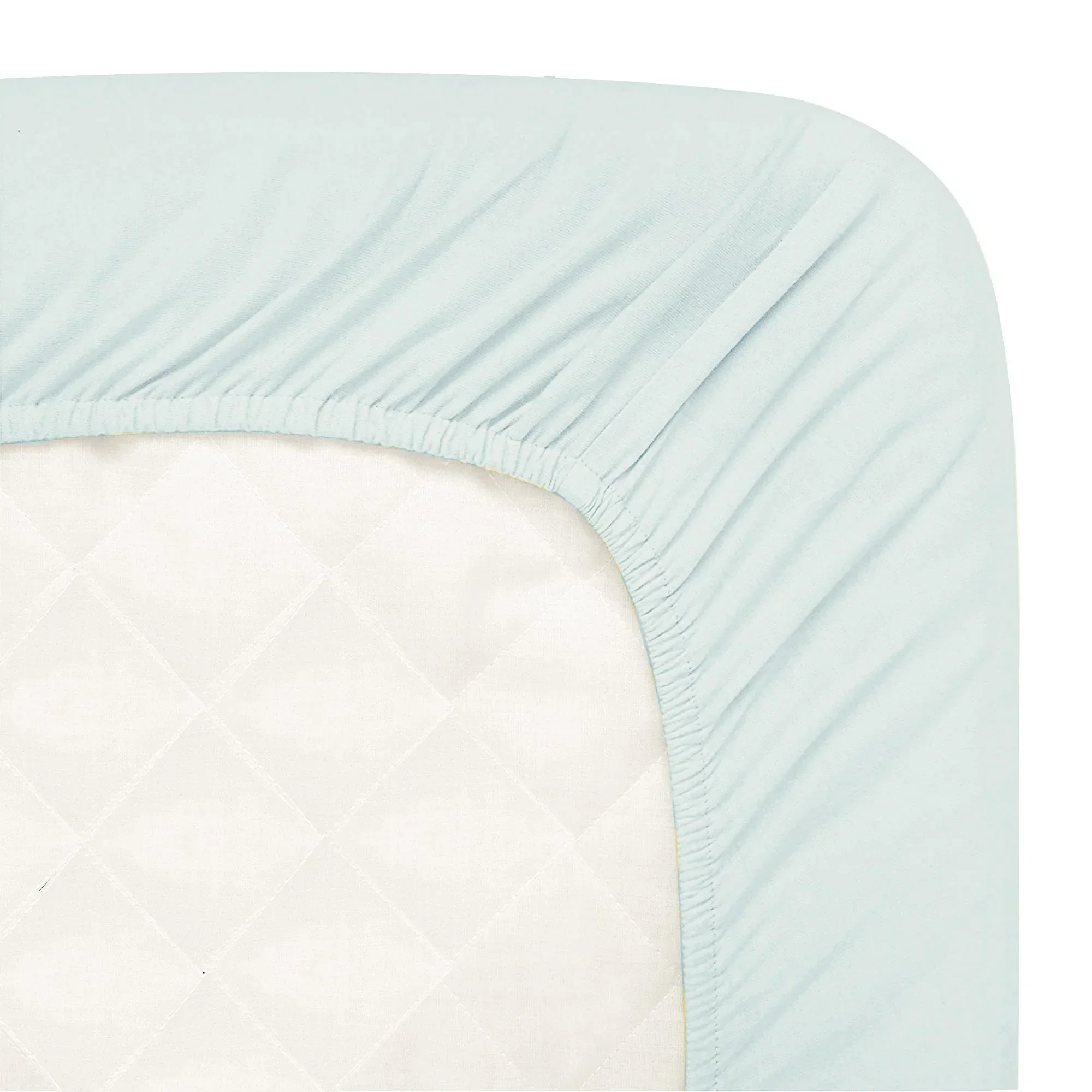 CRIB TALES CHAPTER 2 - SKY BLUE COT SHEET WITH MONOGRAM - Image 3
