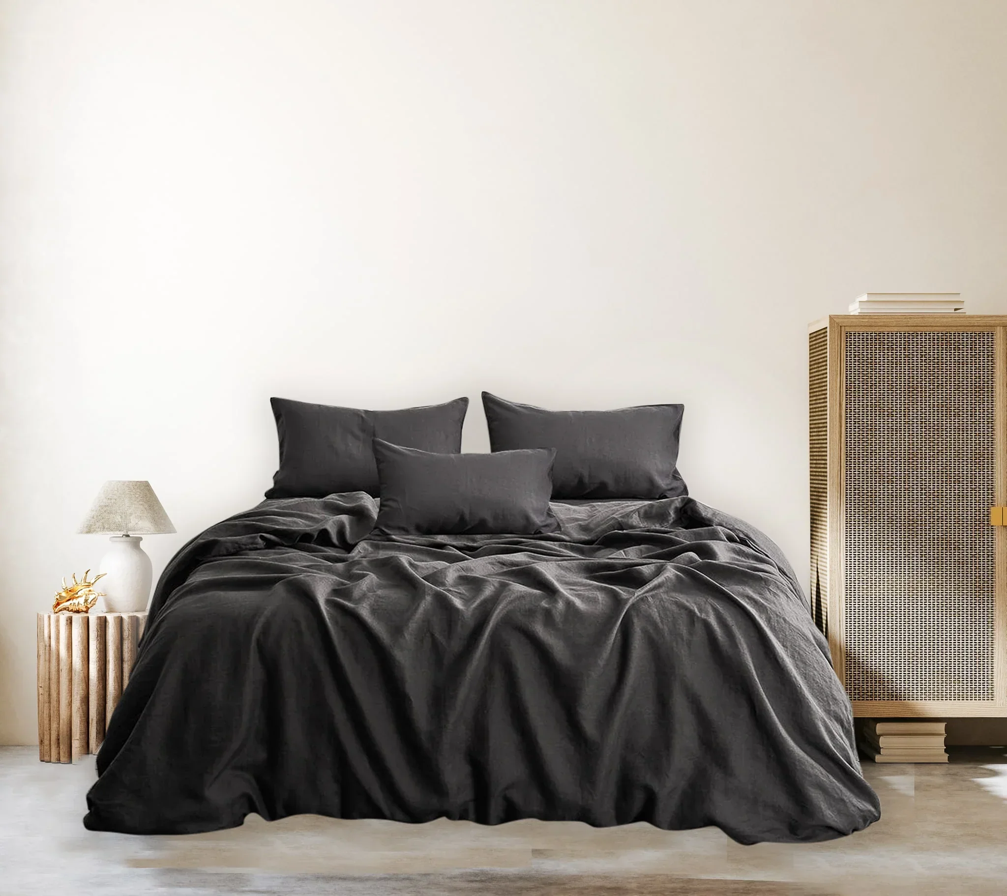 SLATE - DARK GREY BED SHEETS PURE LINEN