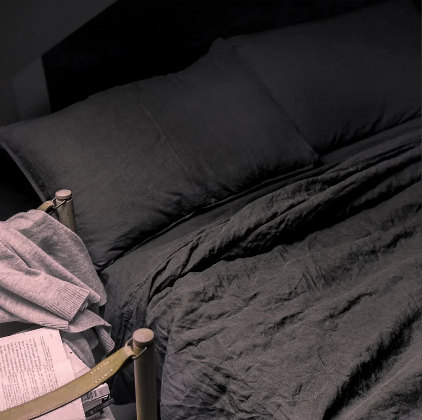 SLATE - DARK GREY BED SHEETS PURE LINEN - Image 4