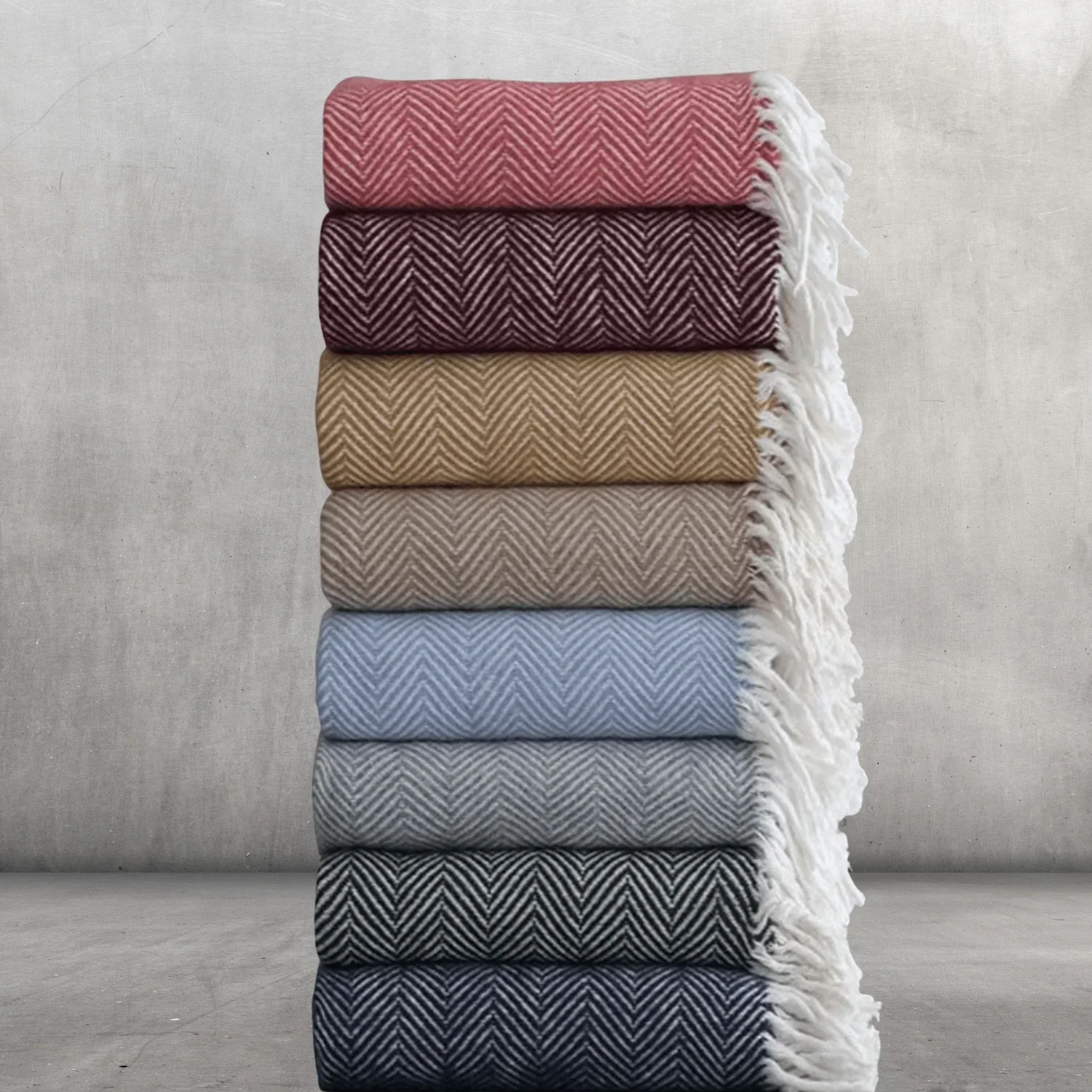 EDIT Ø2W - Pashmina Wool Throw Blend Herringbone COLOUR Series