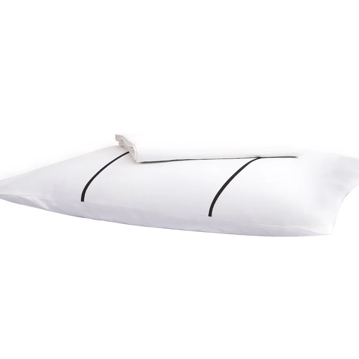 400TC PERCALE SHEET + GREY PIPED PILLOWCASES - MODERNE #2 - Image 3
