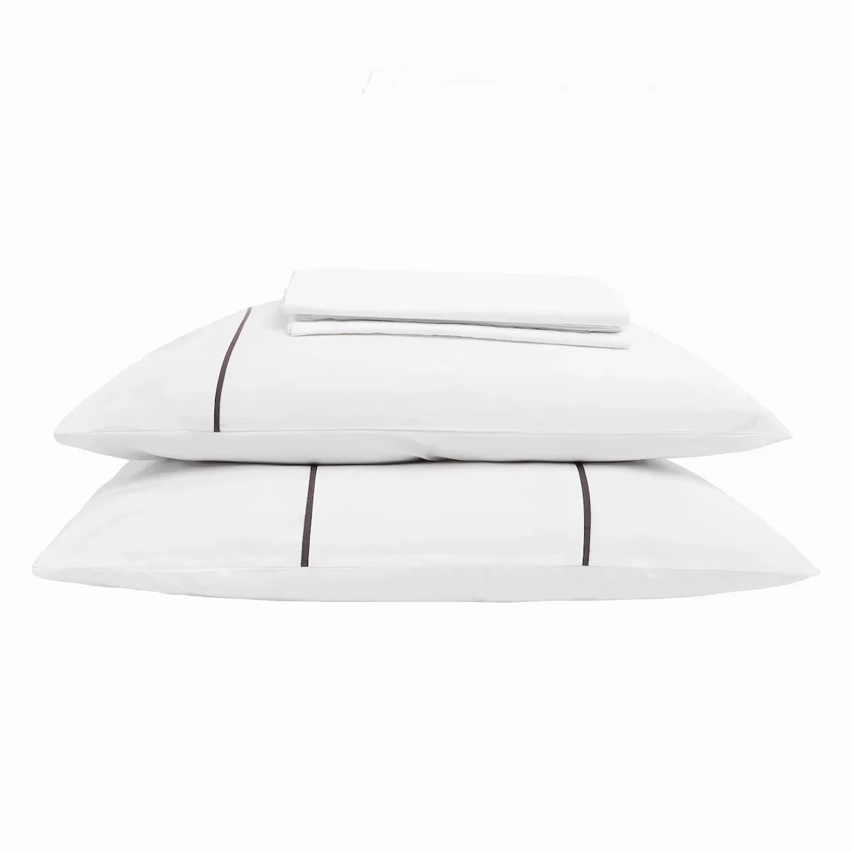400TC PERCALE SHEET + GREY PIPED PILLOWCASES - MODERNE #2 - Image 4