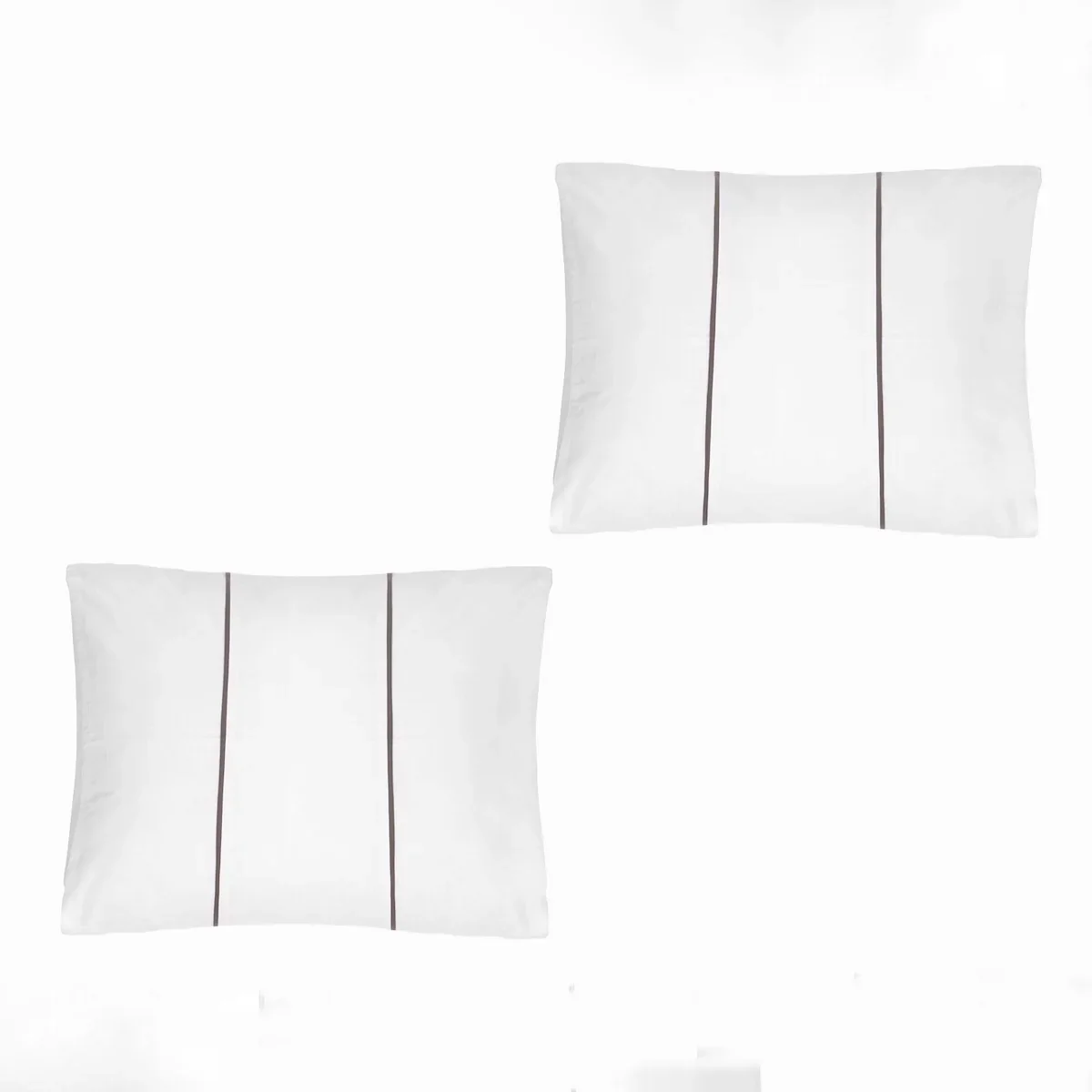 400TC PERCALE SHEET + GREY PIPED PILLOWCASES - MODERNE #2 - Image 5