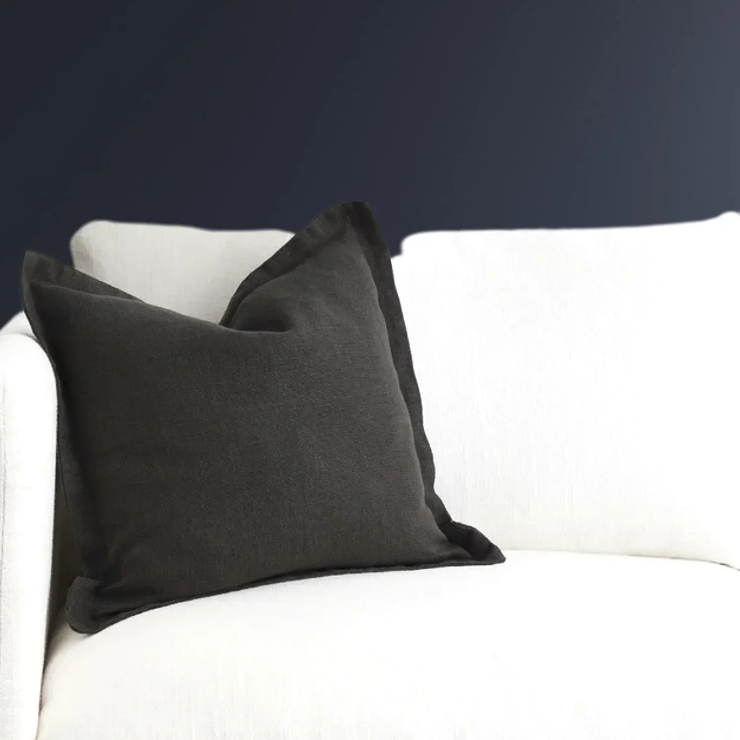 K Ø1 - Lavender + Slate Pure Linen Cushion Cover - Image 3