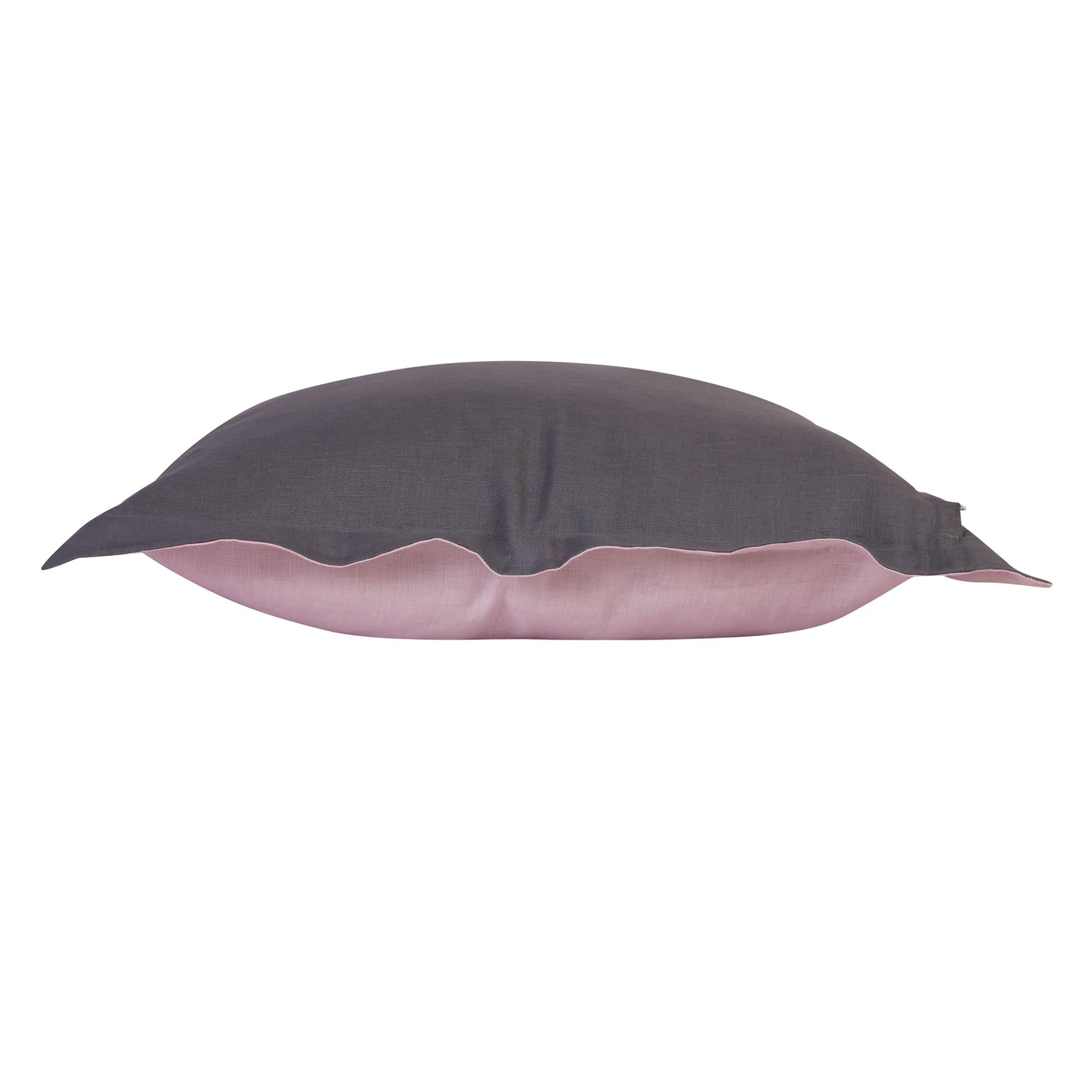 K Ø1 - Lavender + Slate Pure Linen Cushion Cover - Image 4