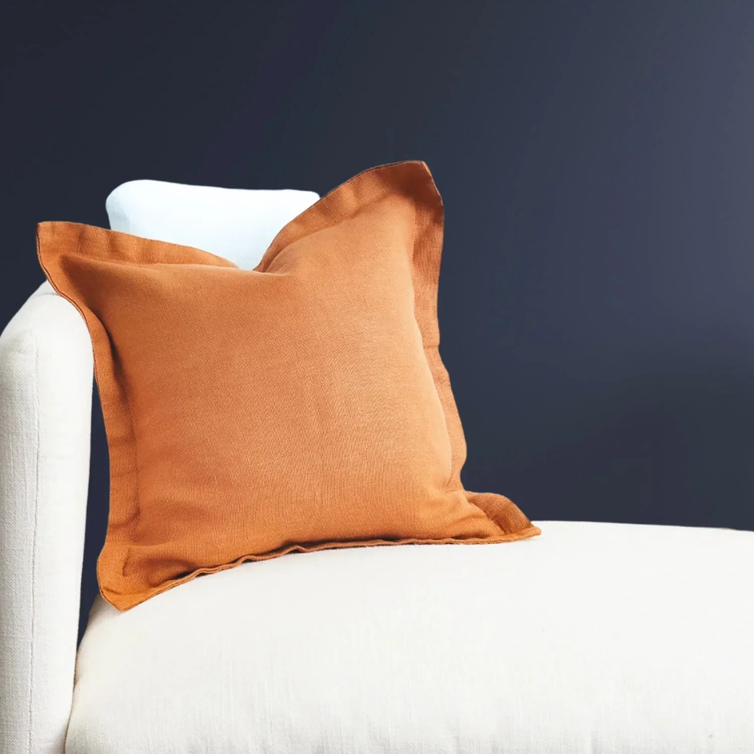 K Ø3 - Terracotta + Oatmeal Linen Cushion Cover - Image 3