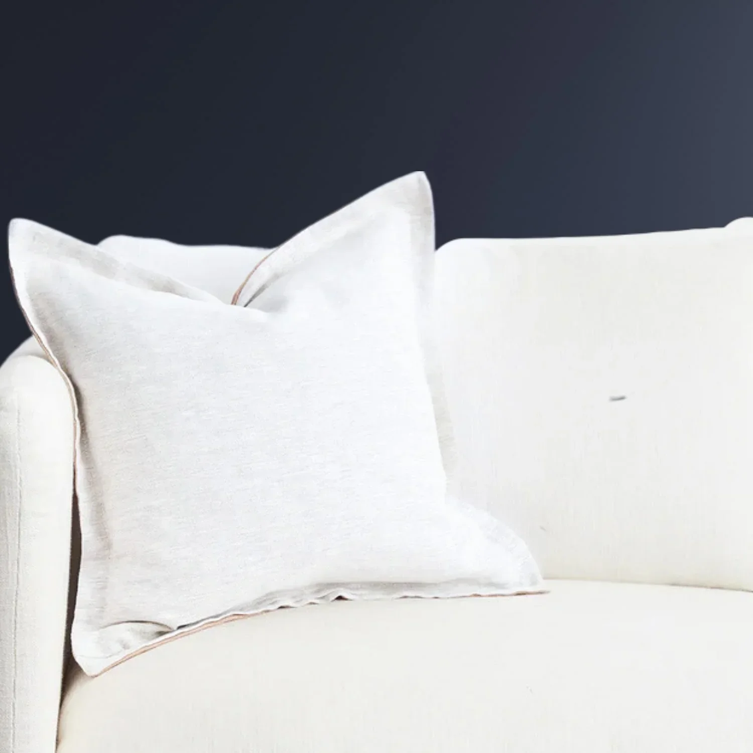 K Ø3 - Terracotta + Oatmeal Linen Cushion Cover - Image 4