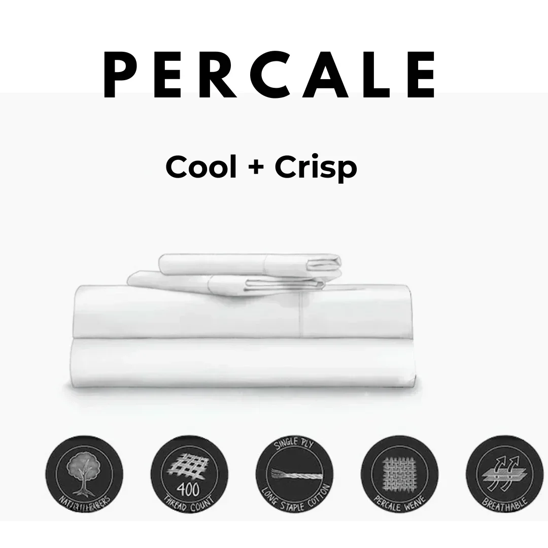 400TC PERCALE WHITE BEDDING SET - Satin Curaçao - Image 9