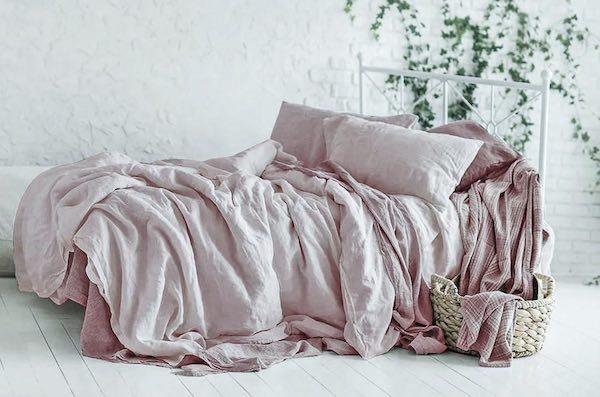 CHAMPAGNE BLUSH LINEN DUVET COVER - Image 3