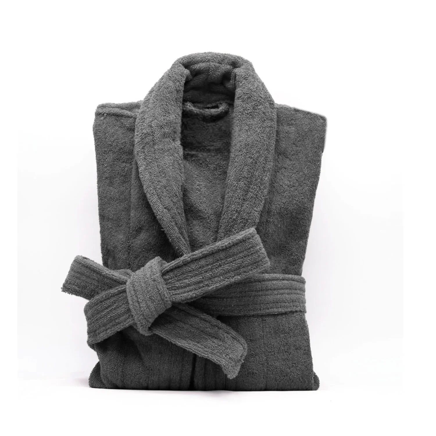 Luxury Shower Robe - RØ2 Grey Monogrammed Luxury Bath Robe - Image 3
