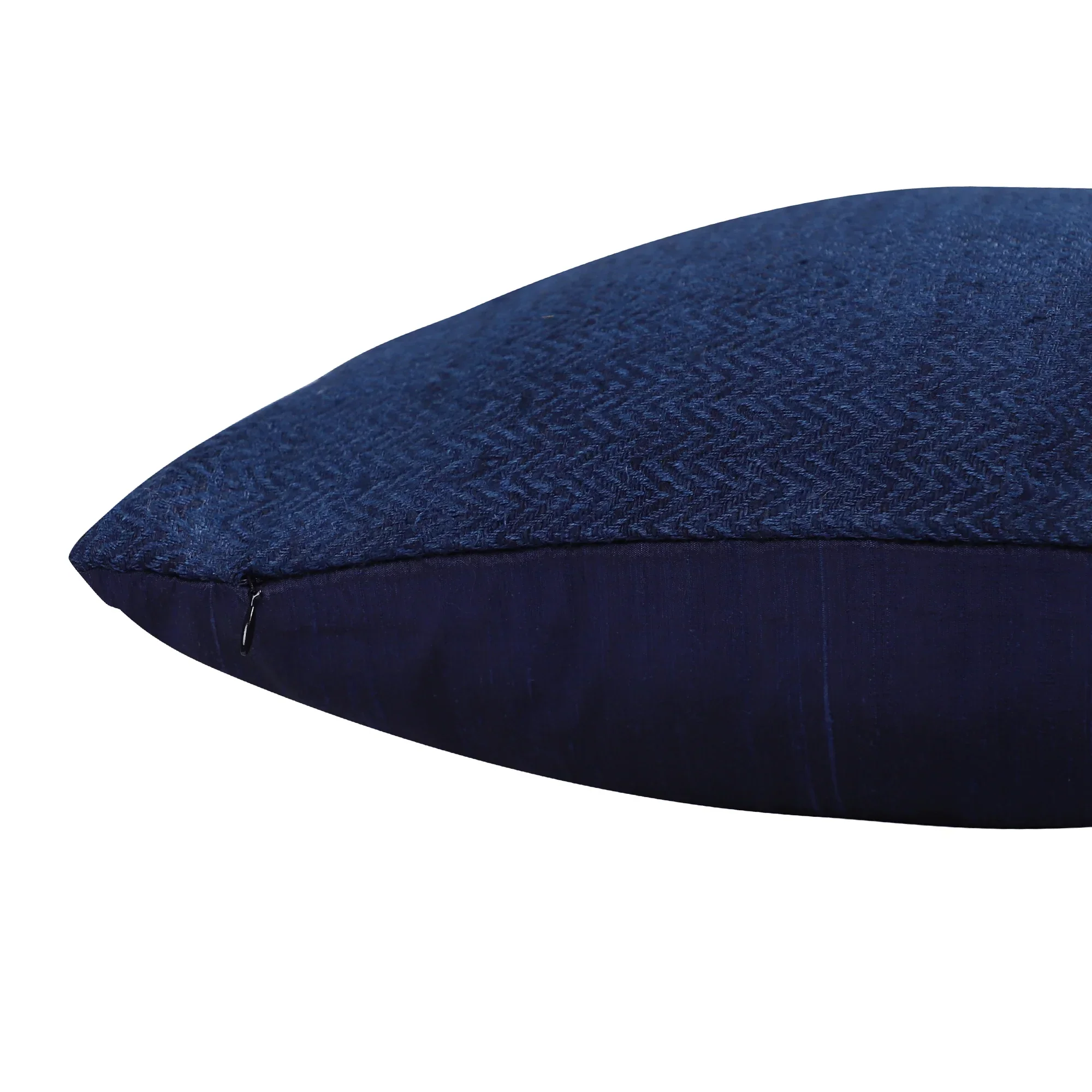 INDE N°6 - REVERSIBLE BHAGALPUR SILK CUSHION COVER IN NAVY - Image 3