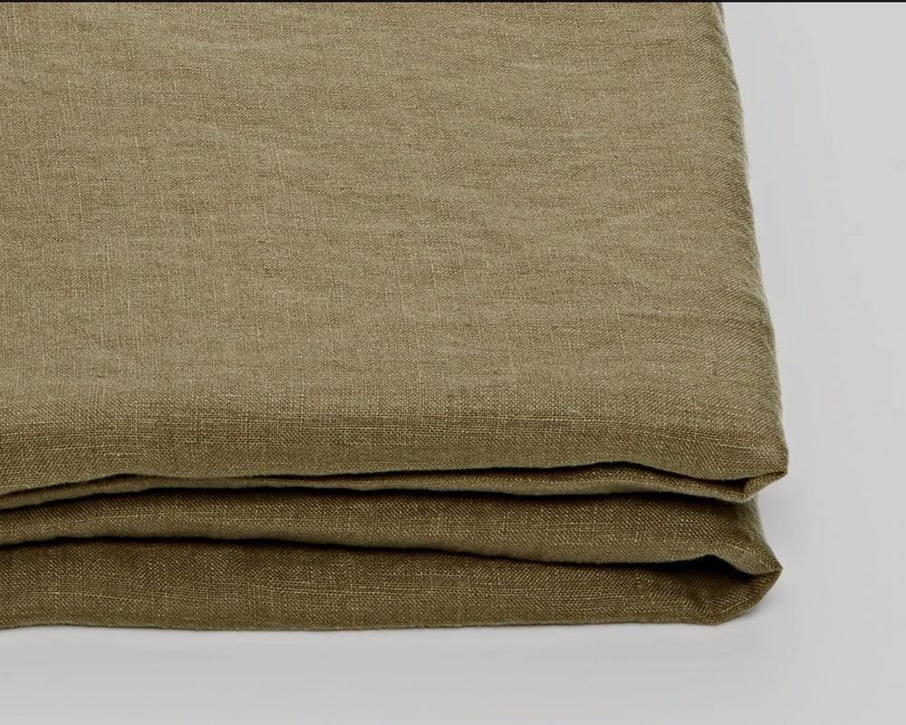 MOSS OLIVE GREEN LINEN BEDDING SET - Image 2