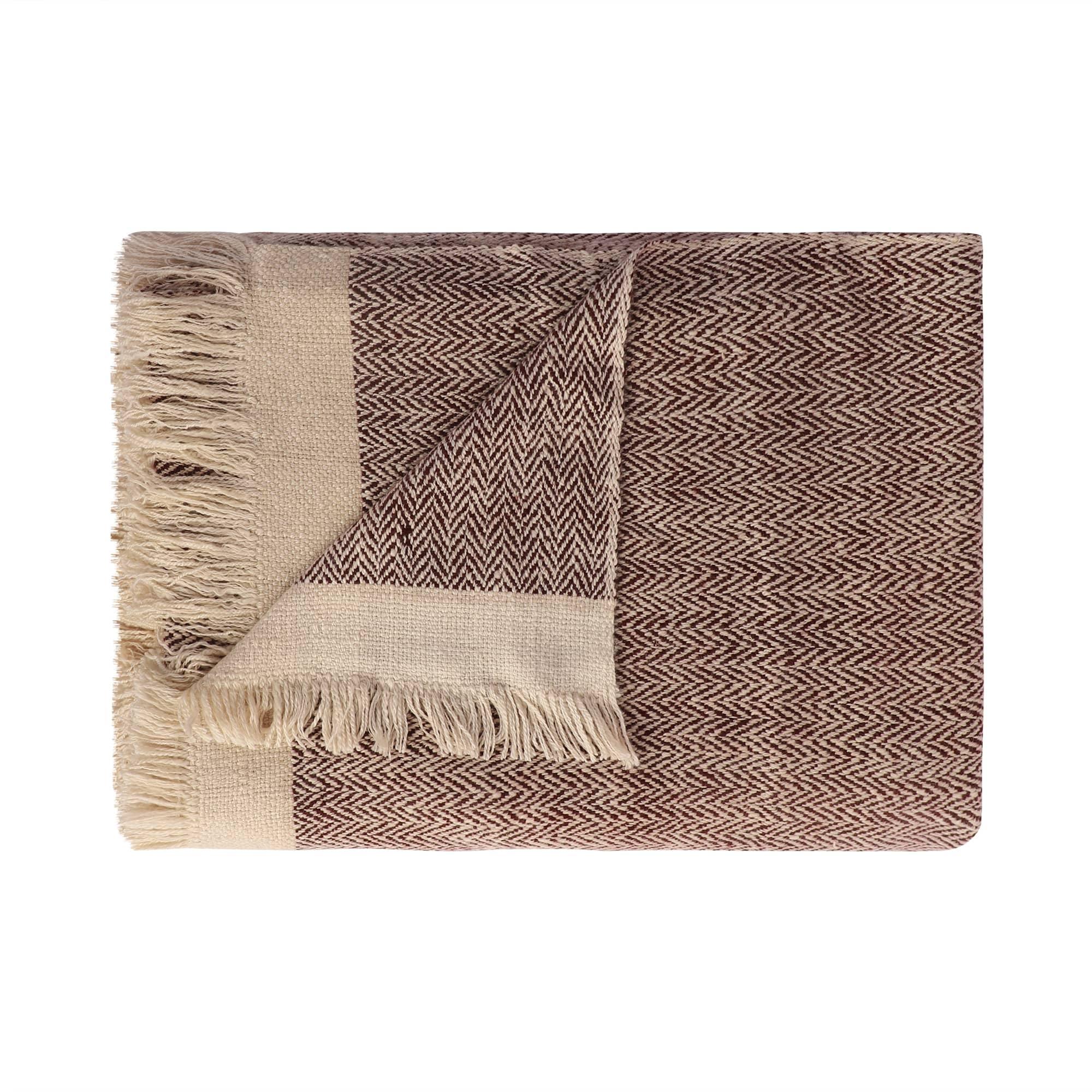PURE PASHMINA BLANKET THROW - Herringbone COLOUR Series - Image 3