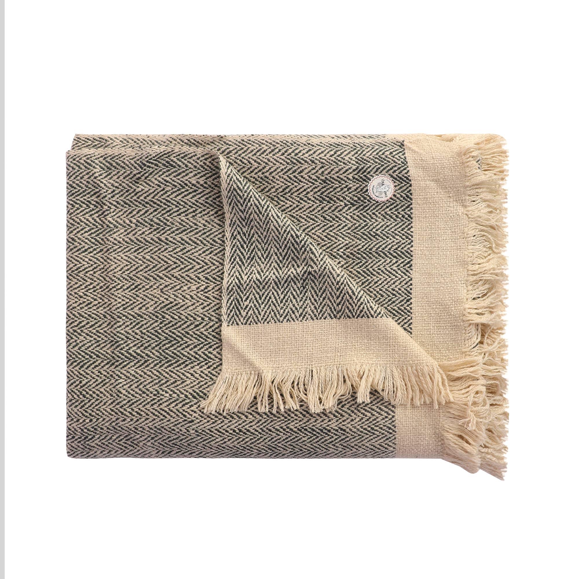 PURE PASHMINA BLANKET THROW - Herringbone COLOUR Series - Image 6