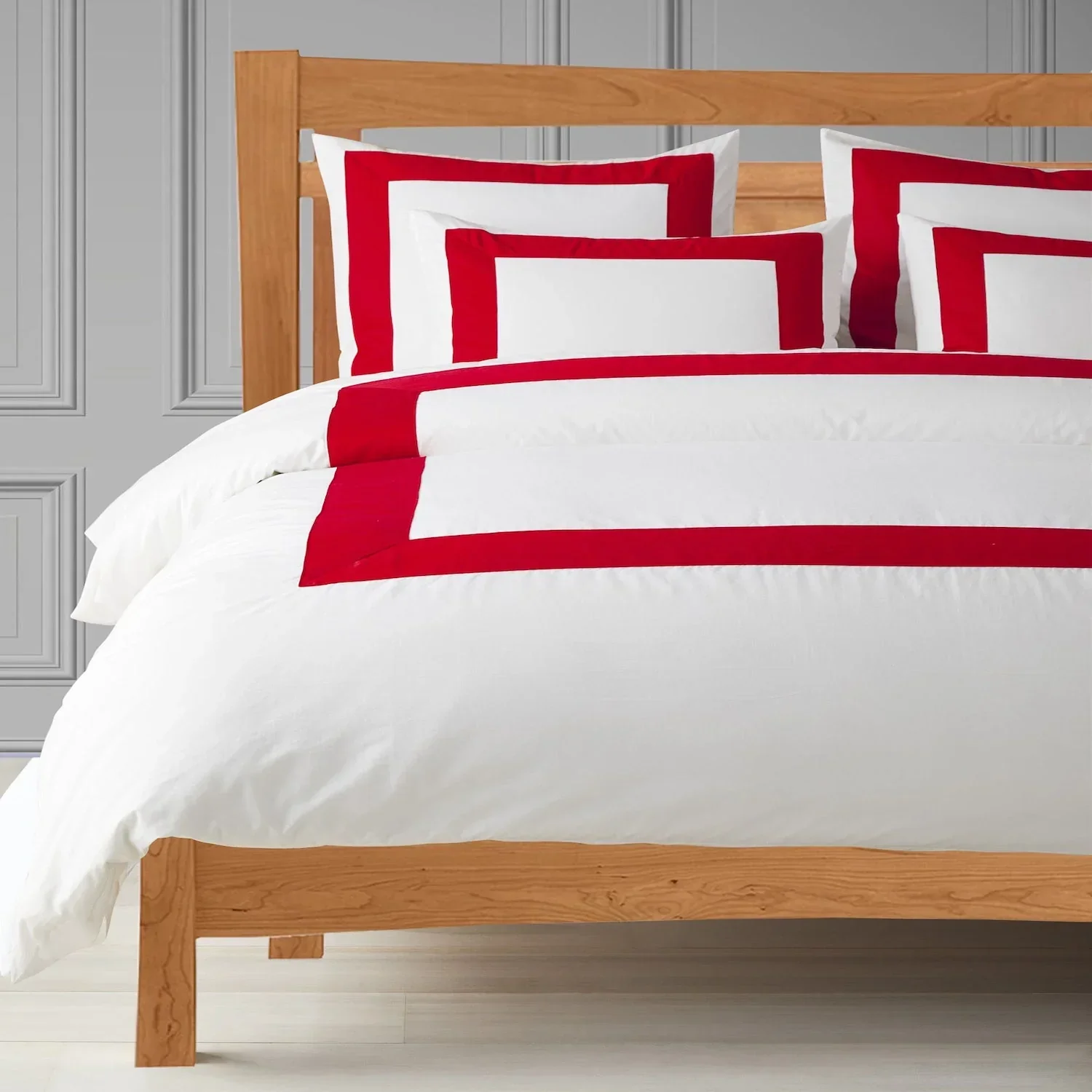 RELEASE 2 - RED BORDER 500TC SATEEN DUVET COVER - Image 2