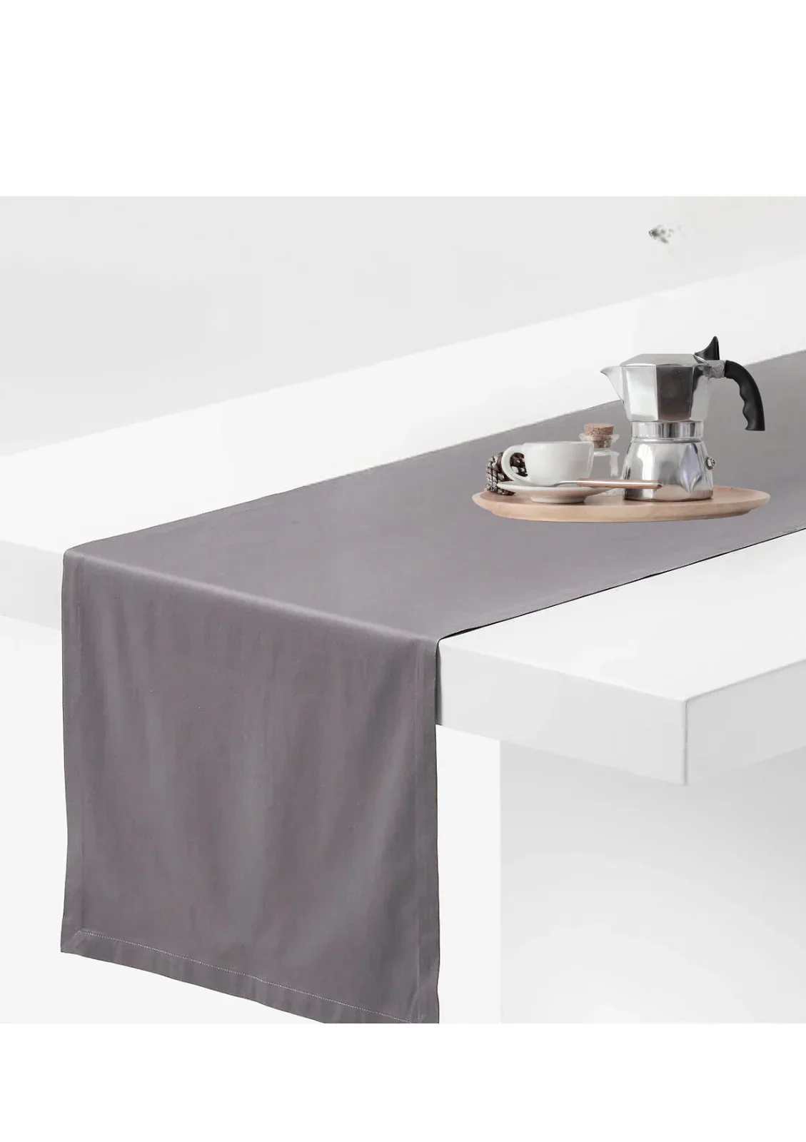 TABLE Ø4  - SUPIMA COTTON TABLE RUNNER WITH MONOGRAM - Image 4