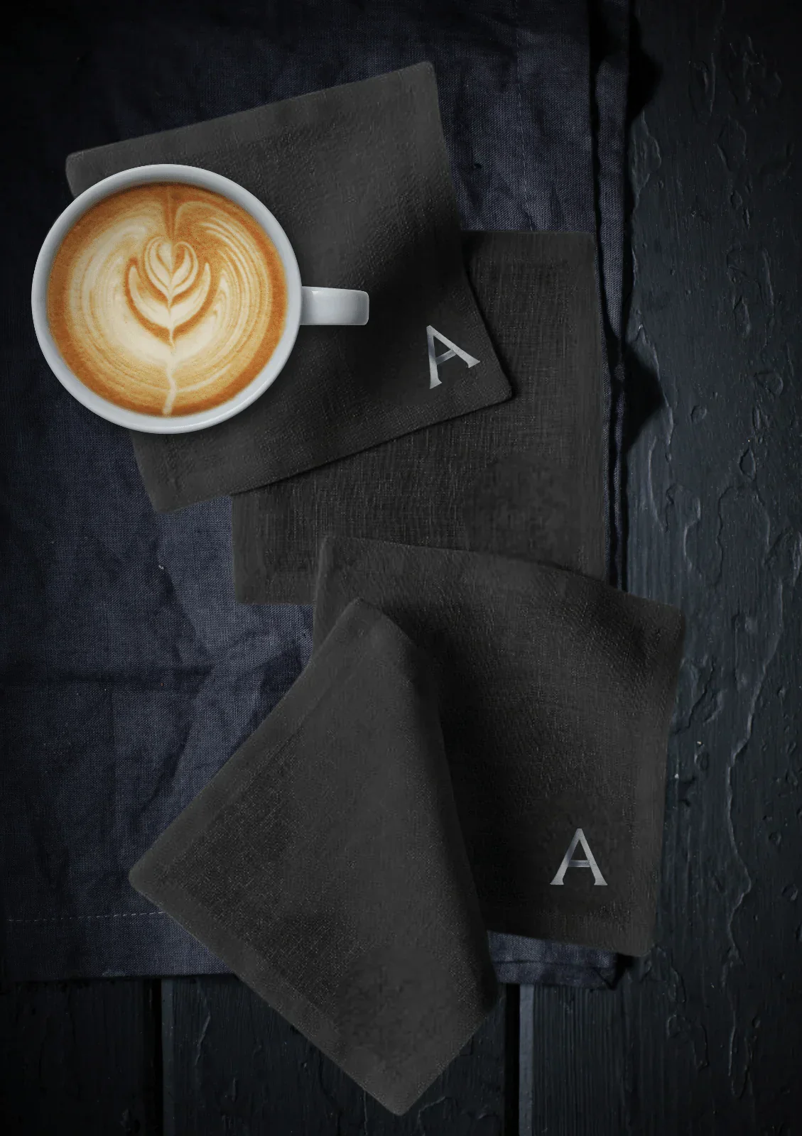 TABLE Ø5 - MONOGRAM LINEN COASTER SET OF 4 - Image 6