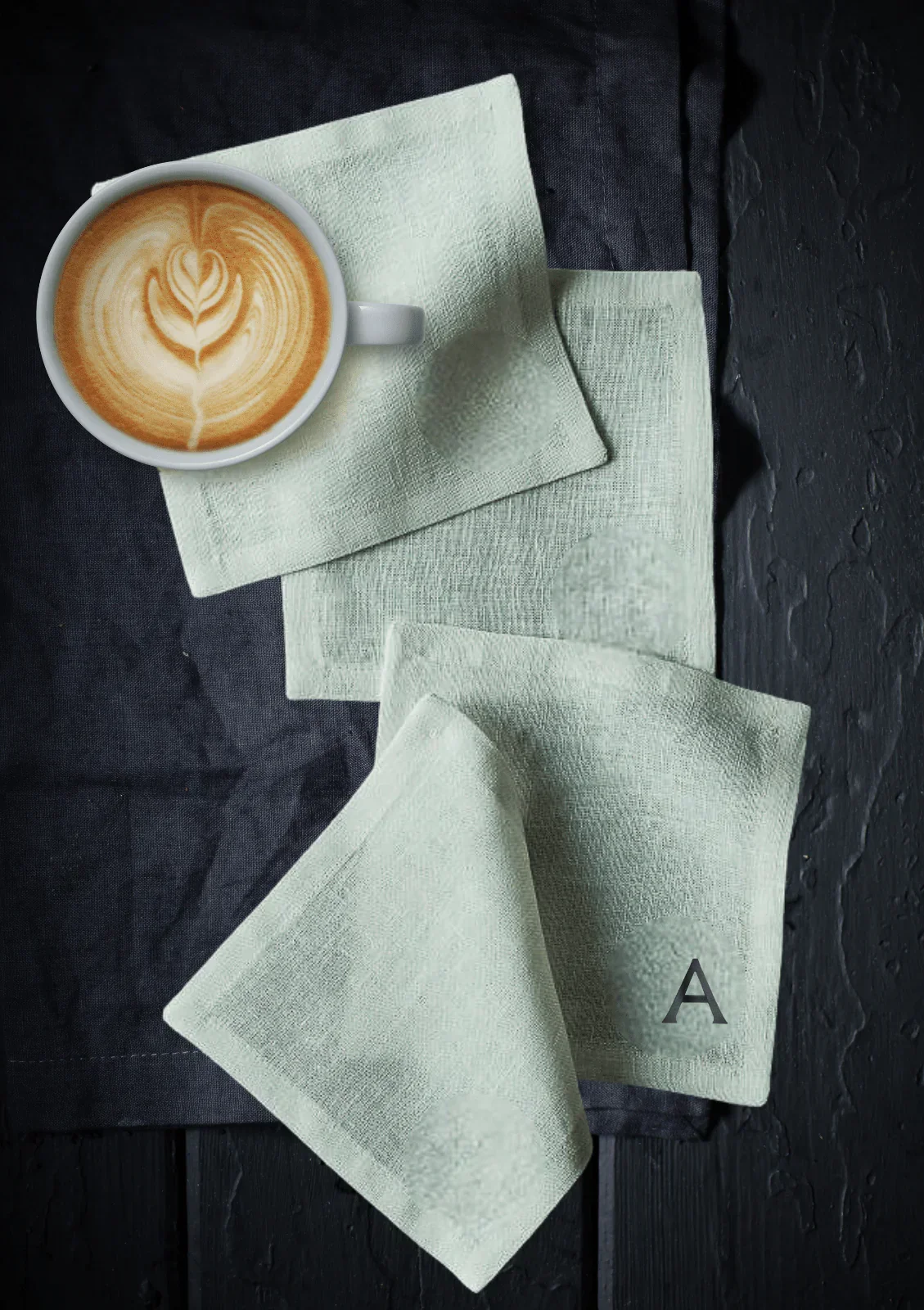 TABLE Ø5 - MONOGRAM LINEN COASTER SET OF 4 - Image 8